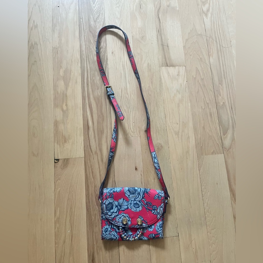 Foley And Corinna Blake Mini Floral Red Blue Vegan Leather Crossbody